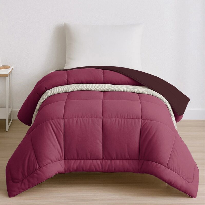 Soft Comfort Solid Single AC Comforter, Hot Choclate|200 GSM Micro Polyester|Reversible