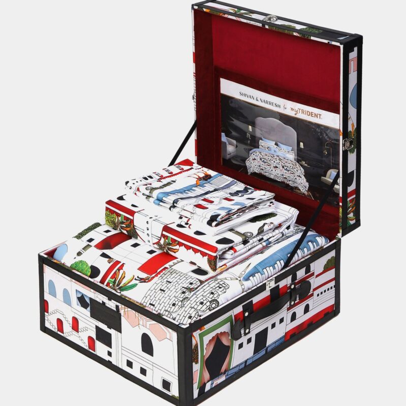 Shivan & Narresh Trousseau Set, Jaiscape|400 TC Cotton Poly|7 Pc Set