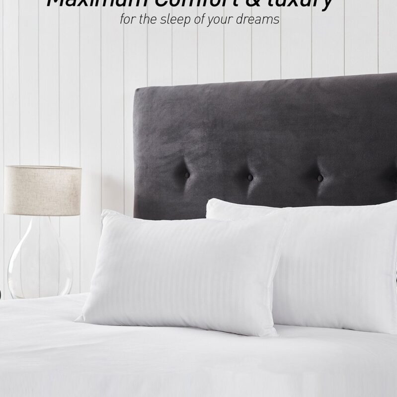 Urban Comfort Soft Fibre Pillow (Pack of 2), White|650 GSM Polycotton