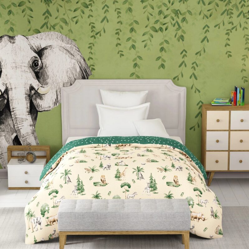 Juniors Single AC Comforter, Jigsaw Jungle|144 TC Cotton