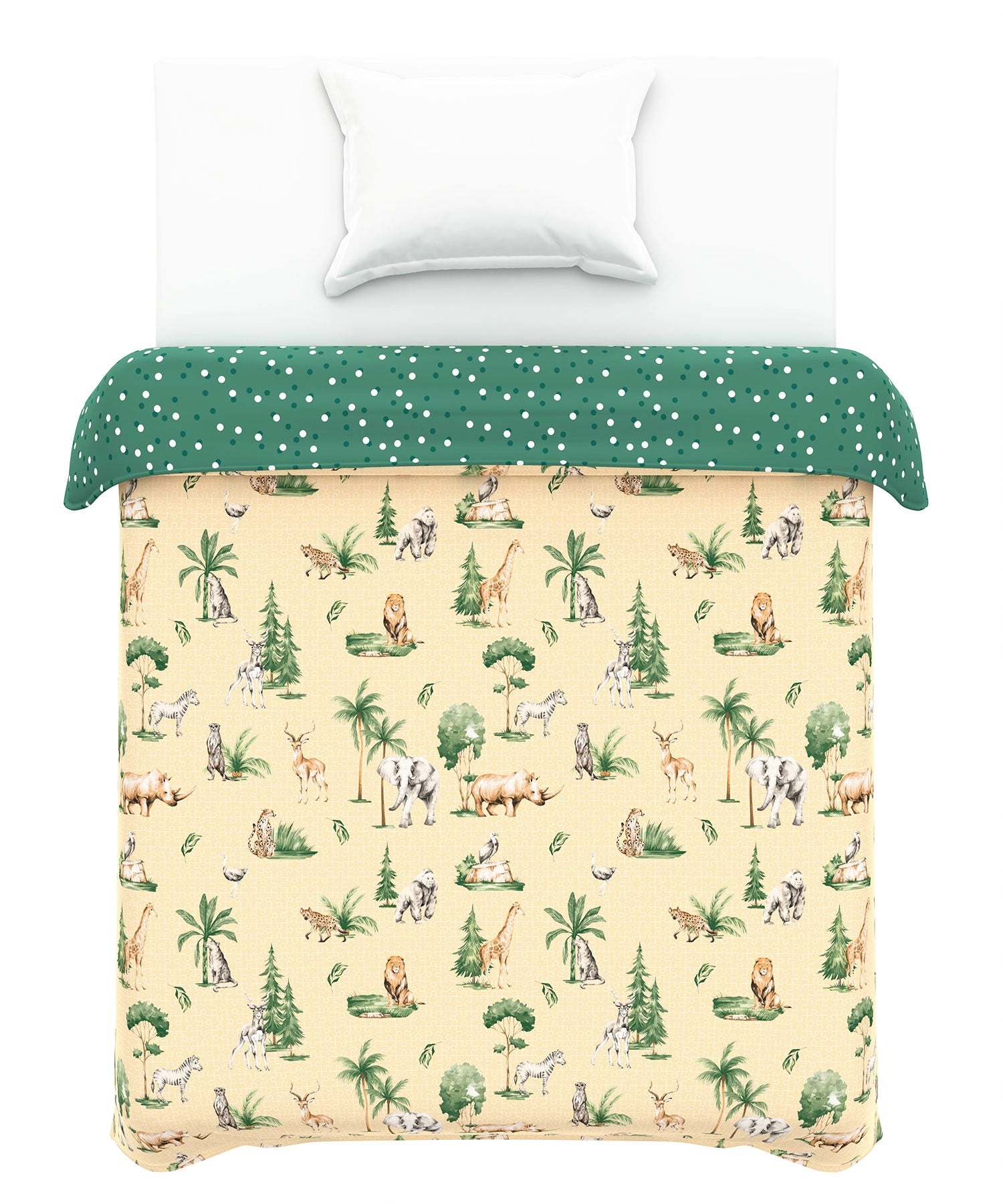 Juniors Single AC Comforter, Jigsaw Jungle|144 TC Cotton - Image 5