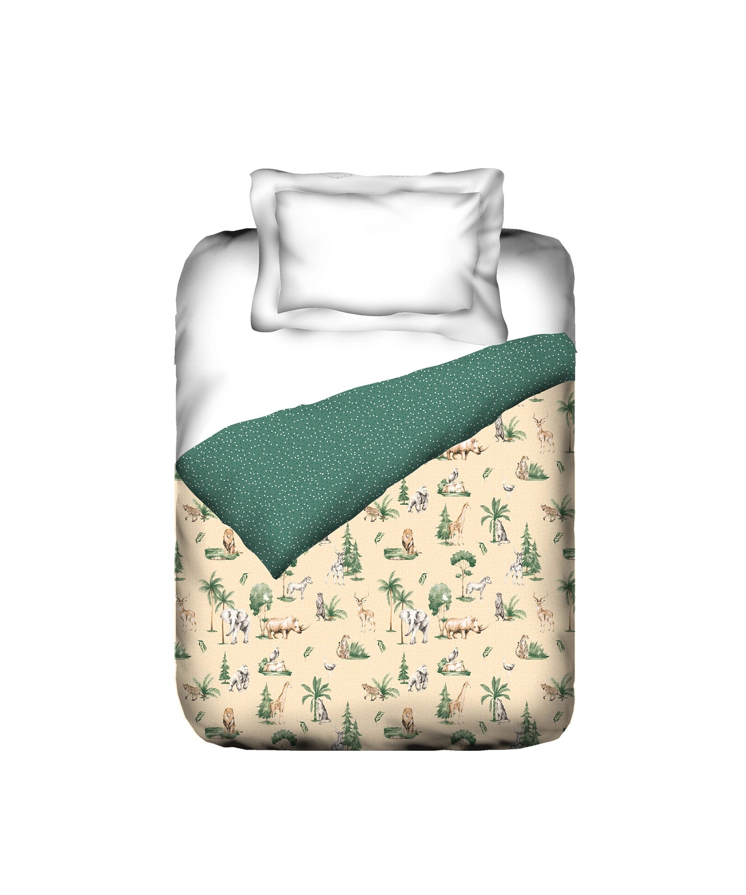 Juniors Single AC Comforter, Jigsaw Jungle|144 TC Cotton - Image 3