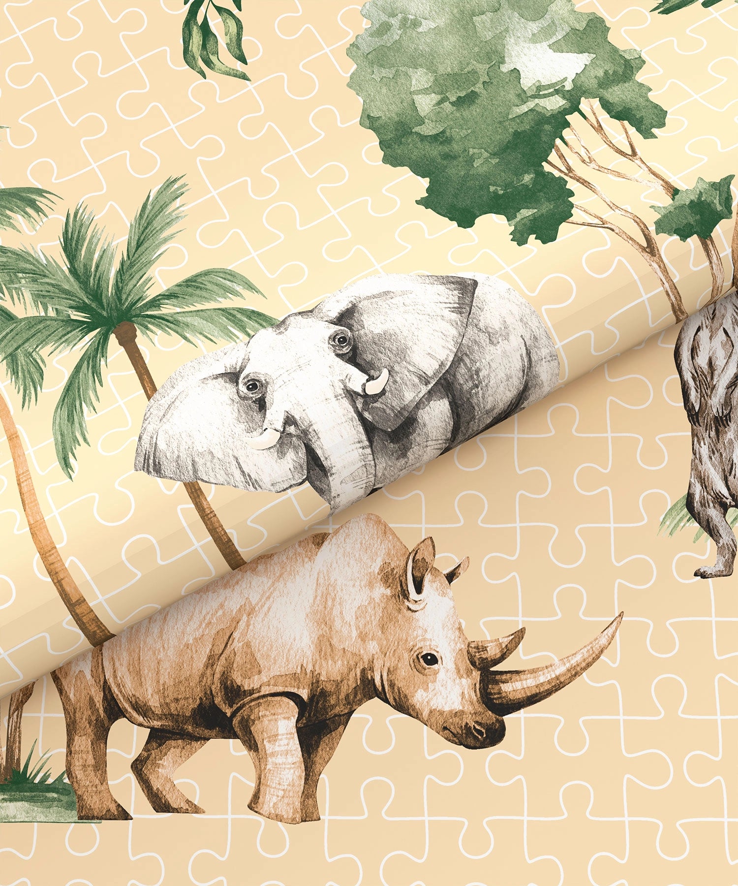 Juniors Single AC Comforter, Jigsaw Jungle|144 TC Cotton - Image 6