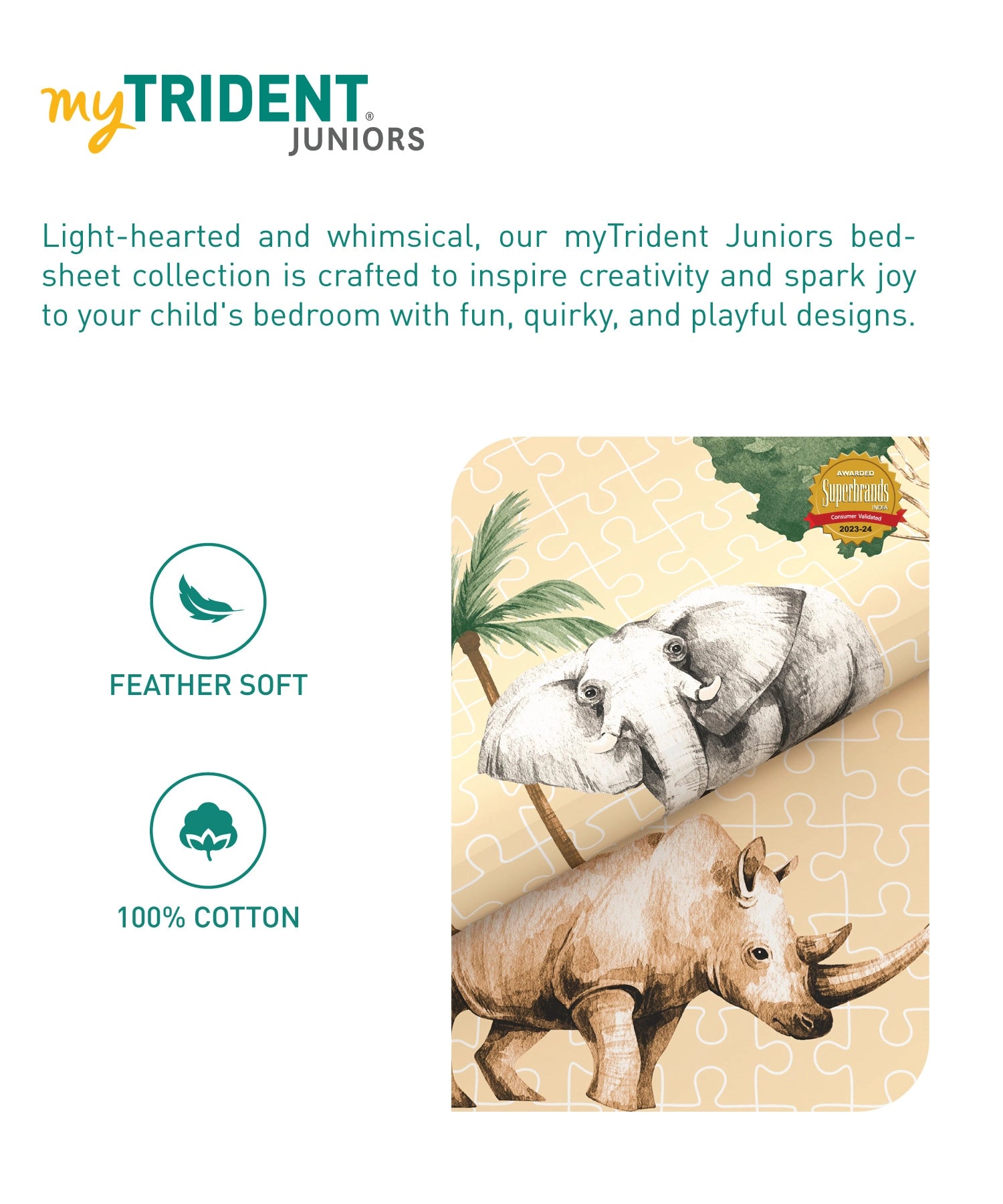 Juniors Single AC Comforter, Jigsaw Jungle|144 TC Cotton - Image 7