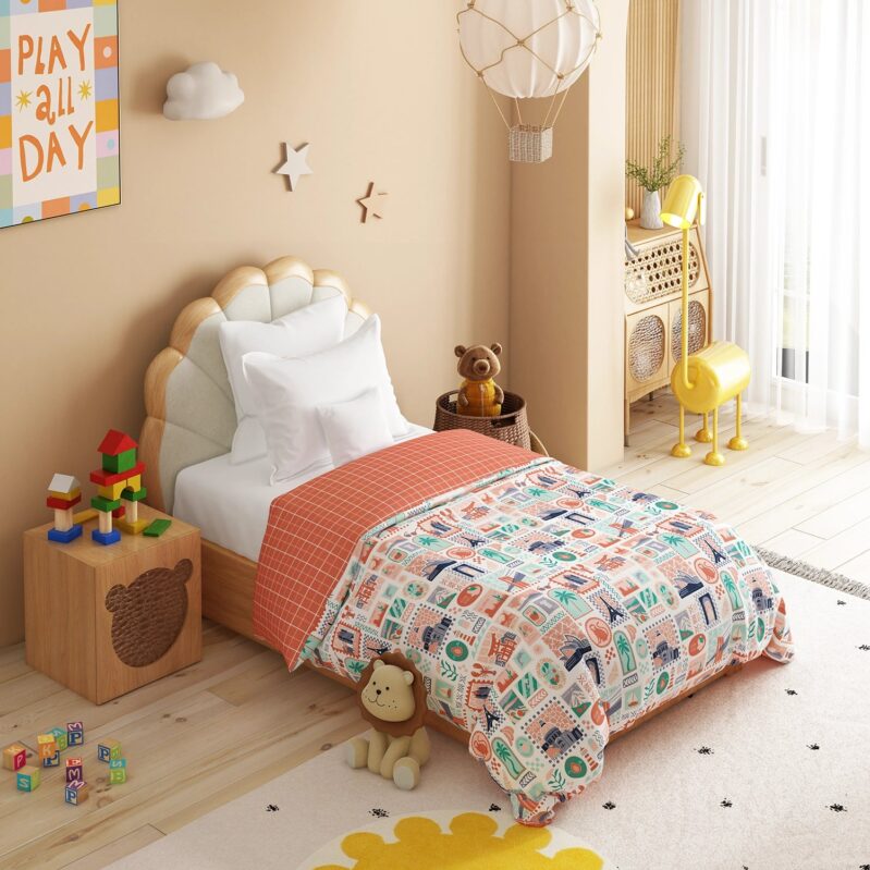 Juniors Single AC Comforter, Wander ways| 144TC Cotton